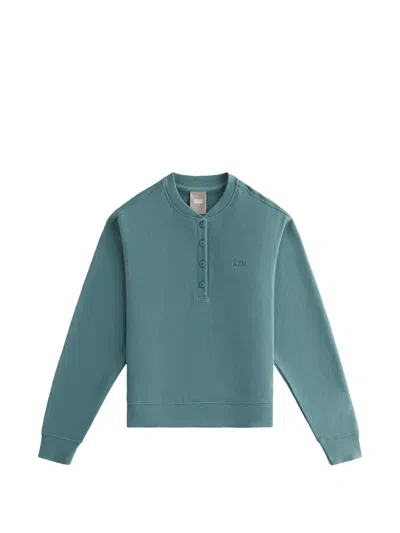 Kith Asher Henley Sweatshirt In Blue