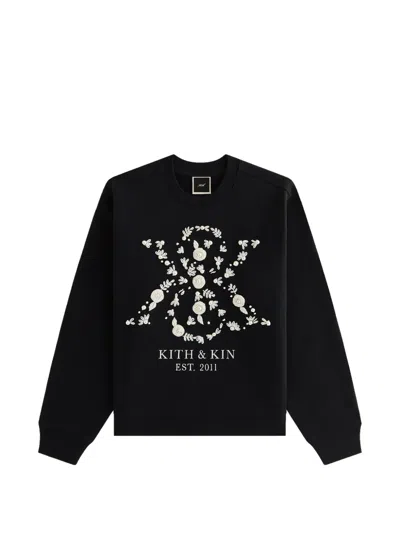 Kith Ashwin Pearl Crest Sweatshirt In Black