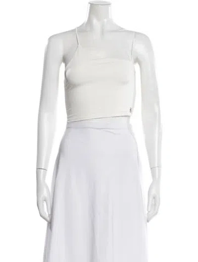 Pre-owned Kith Asymmetrical Sleeveless Crop Top In White