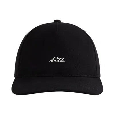 Pre-owned Kith Autograph Brushed Twill Bay Low Pinch Crown Cap 'black' | Men's Size Onesize