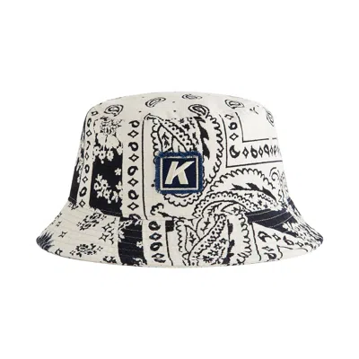 Pre-owned Kith Bandana Jacquard Dawson Bucket Hat 'nocturnal' | Blue | Men's Size Onesize