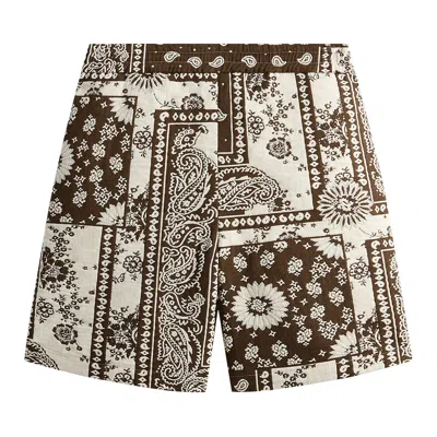 Pre-owned Kith Bandana Jacquard Lewis Short 'coffee' | Brown | Men's Size Xl