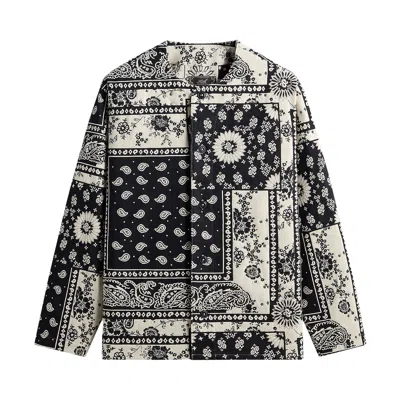 Pre-owned Kith Bandana Jacquard Long Sleeve Willis Shirt 'nocturnal' | Black | Men's Size Xxl