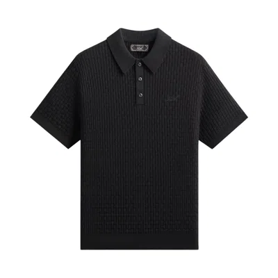 Pre-owned Kith Basket Weave Tilden Polo 'black' | Men's Size Xs