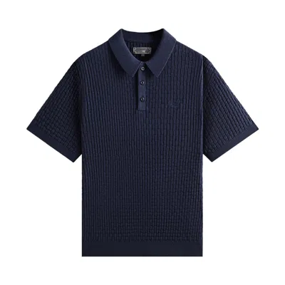 Pre-owned Kith Basketweave Tilden Polo 'nocturnal' | Blue | Men's Size Xs