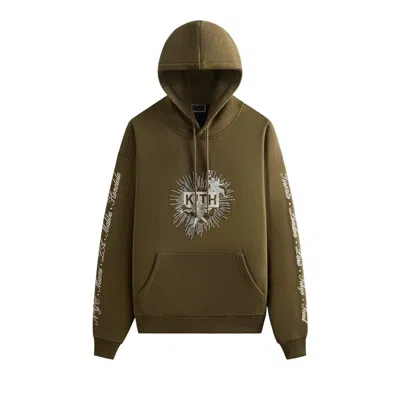 Pre-owned Kith Beaded Angel Nelson Hoodie 'moss' | Green | Men's Size Xs