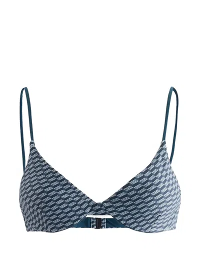 Kith Bellamy Monogram Balconette Top In Blue