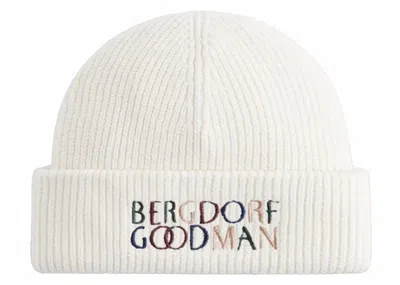 Pre-owned Kith Bergdorf Goodman Mia Chunky Knit Beanie In Sandrift