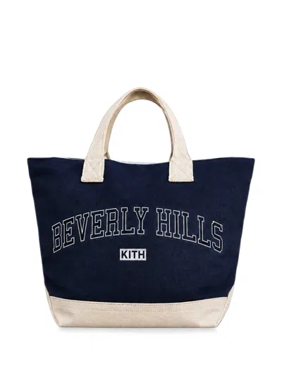 Kith Beverly Hills Canvas Tote Bag In Blue