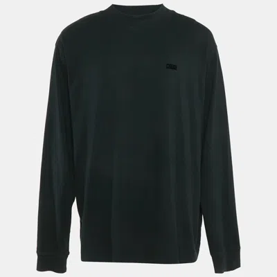 Kith Black Logo Print Cotton Crew Neck Sweatshirt