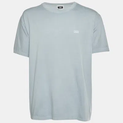 Pre-owned Kith Blue Logo Graphic Jersey Crew Neck T-shirt Xxl