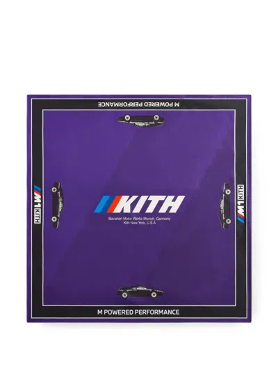 Kith Bmw Logo-print Silk Bandana In Purple