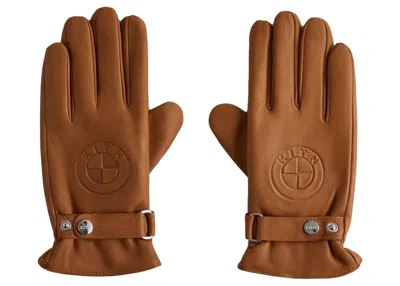 Pre-owned Kith Bmw Manhattan Leather Gloves In Desert