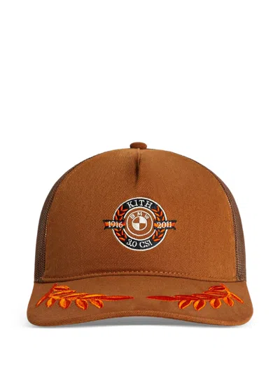 Kith Bmw Podium Twill Trucker Cap In Brown