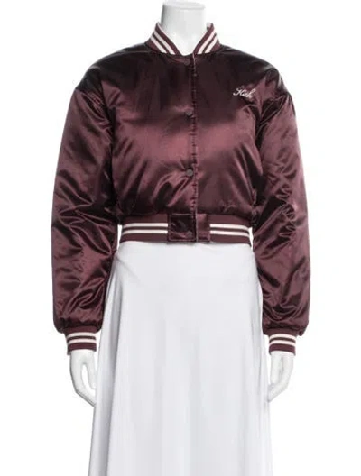 Pre-owned Kith Bomber Jacket In Burgundy