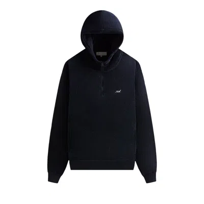 Pre-owned Kith Bonded Waffle Coleman Quarter Zip Hoodie 'nocturnal' | Blue | Men's Size L