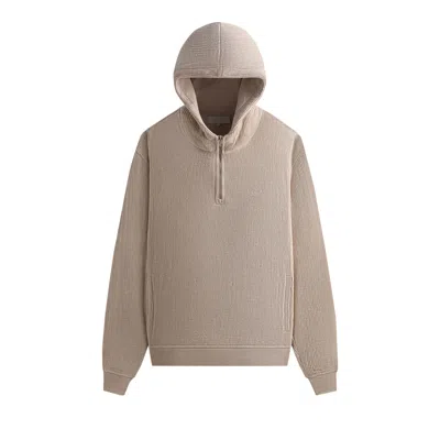 Pre-owned Kith Bonded Waffle Coleman Quarter Zip Hoodie 'session' | Tan | Men's Size M In Brown