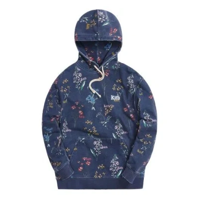 Kith Botanical Floral Williams Iii Hoodie 'nocturnal' In Blue