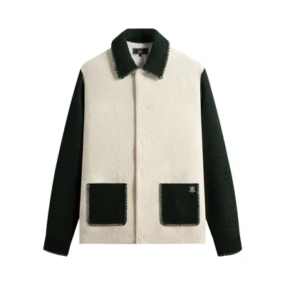 Pre-owned Kith Boucle Boxy Collared Overshirt 'sandrift' | Cream | Men's Size S