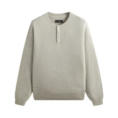 Pre-owned Kith Boucle Harmon Henley Sweater 'light Heather Grey' | Men's Size M In Gray