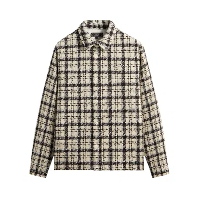 Pre-owned Kith Boucle Plaid Boxy Collared Overshirt 'sandrift' | Cream | Men's Size Xs