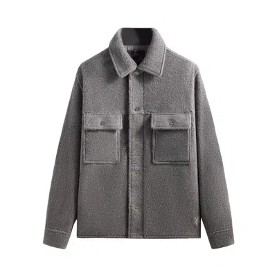 Pre-owned Kith Boucle Puffed Ace Shirt Jacket 'reef' | Grey | Men's Size S In Gray