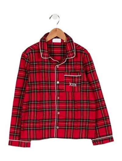 Pre-owned Kith Kids' Boys' Button Down Long Sleeve Shirt In Red