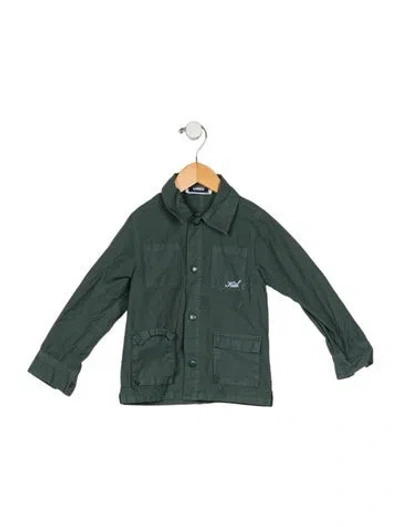 Pre-owned Kith Babies' Boys Solid Button Up Shirt In Green