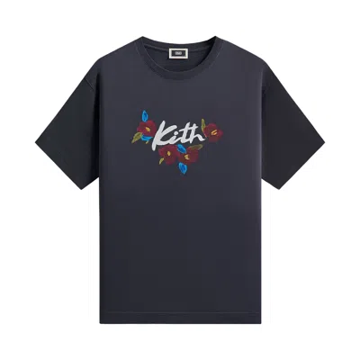 Pre-owned Kith Brush Vintage Boxy Alex Tee 'nocturnal' | Blue | Men's Size Xl