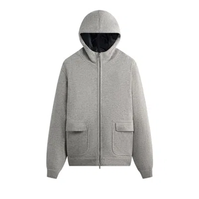 Pre-owned Kith Brushed Selfridge Zip Up Hoodie 'medium Heather Grey' | Men's Size S In Gray