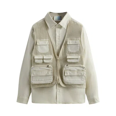 Pre-owned Kith Burnett Buttondown Shirt 'waffle' | Cream | Men's Size Xl In White