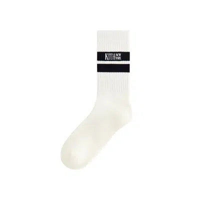 Pre-owned Kith Calf Stripe Socks 'silk' | White | Men's Size Onesize