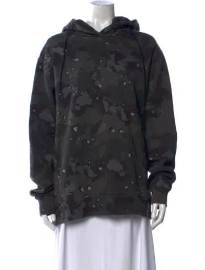 Pre-owned Kith Camouflage Print Crew Neck Hoodie In Black