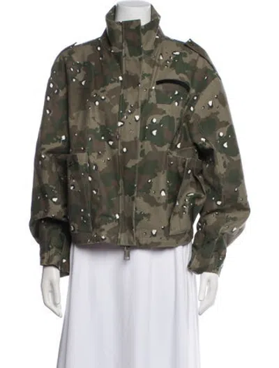 Pre-owned Kith Camouflage Print Utility Jacket In Green