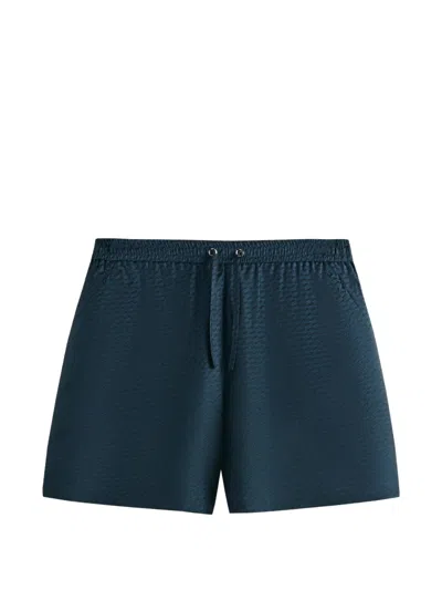 Kith Cedar Monogram Silk Running Shorts In Blue