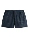 Kith Cedar Paisley-print Drawstring Shorts In Blue