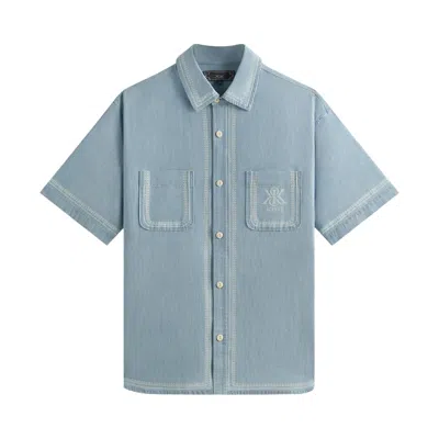 Pre-owned Kith Chambray Paxton Short-sleeve Buttondown 'light Indigo' | Blue | Men's Size S