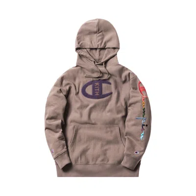 Pre-owned Kith Champion Logo Hoodie In Cinder