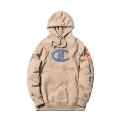 Pre-owned Kith Champion Logo Hoodie In Sand