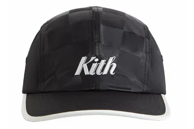 Pre-owned Kith Checkered Satin Griffey Camper Hat Black