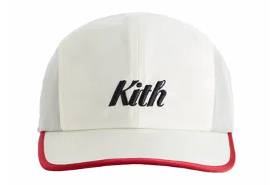 Pre-owned Kith Checkered Satin Griffey Camper Hat Sandrift