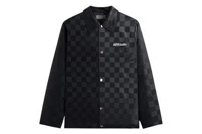 Pre-owned Kith Checkered Satin Kieran Coaches Jacket Black Pre-owned Kith Checkered Satin Kieran Coaches Jacket Black