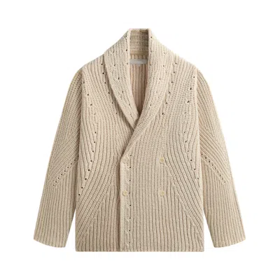 Pre-owned Kith Chenille Becker Cardigan 'sandrift' | Tan | Men's Size Xxl