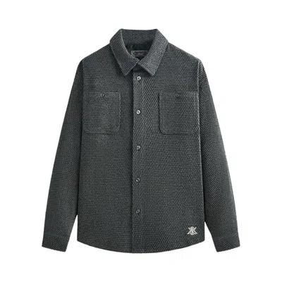 Pre-owned Kith Chenille Tweed Apollo Shirt 'machine' | Black | Men's Size Xl