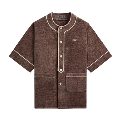 Pre-owned Kith Chenille Willis Baseball Shirt 'poise' | Tan | Men's Size Xs In Brown