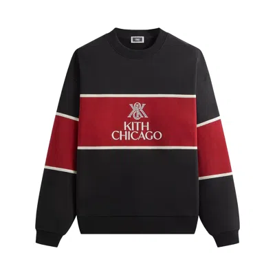 Pre-owned Kith Chicago Panelled Nelson Crewneck 'black' | Men's Size Xl