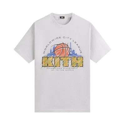 Pre-owned Kith City League Vintage Tee 'light Heather Grey' | Men's Size L