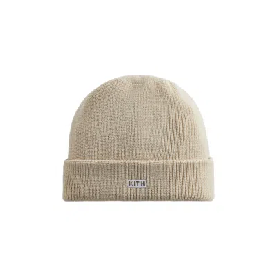 Pre-owned Kith Classic Beanie 'sandrift' | Cream | Men's Size Onesize