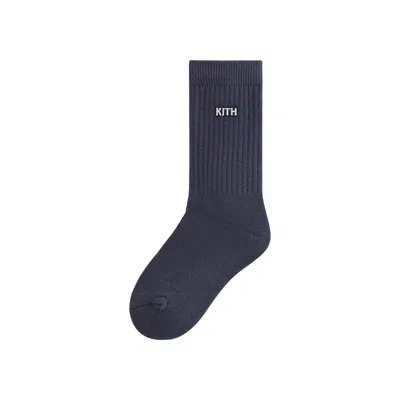 Pre-owned Kith Classic Crew Socks 'genesis' | Blue | Kid's Size L/xl