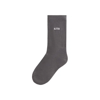 Pre-owned Kith Classic Crew Socks 'hurricane' | Black | Kid's Size S/m